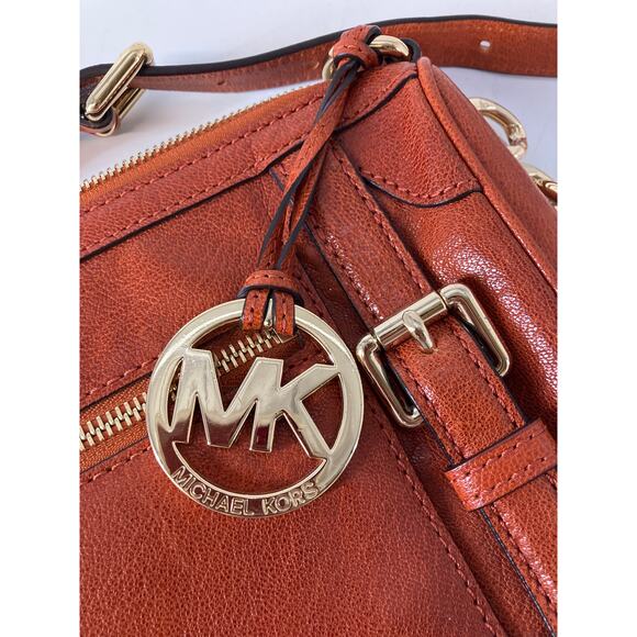 MICHAEL KORS BURNT ORANGE LEATHER SMALL CROSSBODY BAG - Picture 11 of 16